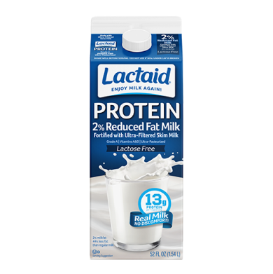 Lactaid Lactose-Free 2% Reduced Fat Protein Milk front of package