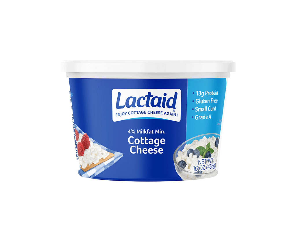 Recipiente de queso cottage LACTAID sin lactosa con 4 % de grasa láctea