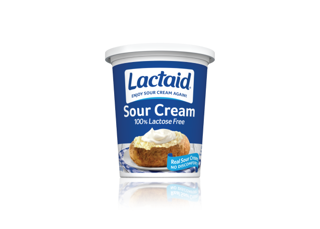 Frasco de crema agria sin lactosa LACTAID