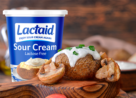 Lactaid Lactose-Free Sour Cream with a Baked Potato